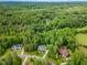 Aerial view of upscale homes surrounded by a lush green forest at 114 Margaret Mann Way, Pittsboro, NC 27312
