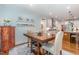 Open breakfast nook near kitchen, featuring hardwood floors and outdoor access at 114 Margaret Mann Way, Pittsboro, NC 27312