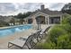Community pool area with lounge chairs, creating a resort-like atmosphere at 1357 Prevenient Dr, Wake Forest, NC 27587
