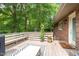 Spacious deck with trees and a view of the landscaped backyard at 1822 Routh Rd, Burlington, NC 27217