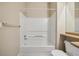 Bathroom with full tub shower combination at 1912 Parkside Village Dr, Clayton, NC 27520