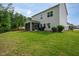 Expansive backyard showing a screened-in porch, lush grass, and privacy fence at 2521 Heathland Farm Dr, Fuquay Varina, NC 27526