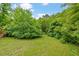 Spacious backyard featuring lush greenery, mature trees, and a well-maintained lawn at 3114 Alabama Ave, Durham, NC 27705