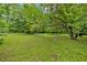 Large, grassy backyard enclosed by a chain link fence and shaded by mature trees, perfect for outdoor activities at 3114 Alabama Ave, Durham, NC 27705