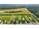 An aerial view of houses in a community, each with sizable lots bordered by trees at 319 Brinkley Cir, Mebane, NC 27302