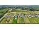 Aerial shot of a community's houses featuring expansive, well-maintained lawns at 319 Brinkley Cir, Mebane, NC 27302