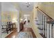 Open foyer featuring hardwood floors and decorative lighting at 3919 Wentworth Dr, Durham, NC 27707