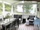 Outdoor screened in porch with outdoor seating area and backyard view at 609 Redford Place Dr, Rolesville, NC 27571