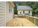 New backyard deck featuring pressure treated wood and a view of the backyard at 85 Pebble Creek Dr, Franklinton, NC 27525