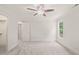 Bedroom with carpet, ceiling fan, and a large window with blinds at 85 Pebble Creek Dr, Franklinton, NC 27525