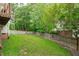 Spacious backyard featuring a well-maintained lawn and wooden fence at 1004 Manderston Ln, Apex, NC 27502