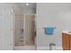 Modern shower and tile in primary bathroom at 1004 Manderston Ln, Apex, NC 27502