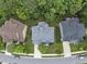 Overhead shot of a beautiful home with a manicured lawn and mature trees offering privacy at 106 Painted Turtle Ln, Cary, NC 27519
