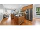 Modern kitchen with stainless steel appliances and a center island, perfect for entertaining at 106 Painted Turtle Ln, Cary, NC 27519