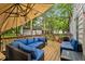 Relaxing deck with comfortable seating, perfect for outdoor entertaining and lush trees at 1105 Hawthorne Ln, Burlington, NC 27215