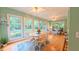 Bright breakfast nook featuring large windows and an adjacent sitting area for casual dining at 119 Georgetowne Dr, Elon, NC 27244