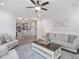 This is an open-concept living space with hardwood floors and lots of natural light at 146 Bent Willow Dr, Clayton, NC 27527