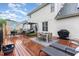 Spacious back deck featuring an outdoor living room area with plenty of space for dining and lounging at 2301 Laurel Valley Way, Raleigh, NC 27604