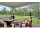 Screened porch with comfortable seating, perfect for enjoying the outdoors at 2426 Heron Watch Pl, Fuquay Varina, NC 27526