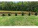 Spacious backyard featuring a pond, wrought iron fence and beautiful trees at 260 Amber Acorn Ave, Raleigh, NC 27603