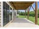Covered patio area with a sliding door entry offering an extended space for outdoor activities at 260 Amber Acorn Ave, Raleigh, NC 27603
