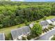 Aerial view of townhomes surrounded by lush green trees and well-maintained landscaping at 2950 Settle In Ln, Raleigh, NC 27614