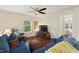 Comfortable upstairs loft with hardwood floors and two sofas at 3002 Bartlett Cir, Hillsborough, NC 27278