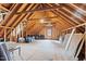 Unfinished attic space with exposed wood beams and framing, offering potential for customization and expansion at 3016 Bolo Trl, Raleigh, NC 27615
