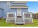 Charming back porch with seating, perfect for enjoying the outdoors and views of the well-kept backyard at 314 Lane Rd, Dunn, NC 28334