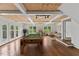 Spacious living room features a pool table and unique ceiling at 314 Lane Rd, Dunn, NC 28334