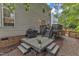 Backyard deck and patio with potted plants, featuring outdoor stairs and grill for entertaining at 4028 Winecott Dr, Apex, NC 27502