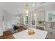 Well-equipped kitchen with island and open floor plan to a separate dining space and backyard access at 415 Dupree St, Durham, NC 27707
