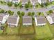 Aerial view showcases the property, backyard, and the surrounding neighborhood at 4212 Auburn Hills Dr, Raleigh, NC 27616