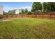 Wide backyard with green lawn and tall wooden fence at 4212 Auburn Hills Dr, Raleigh, NC 27616