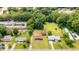 Aerial view featuring lush greenery, residential homes, and a peaceful neighborhood at 424 Camp Rd, Burlington, NC 27217