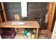 Interior view of unfinished workshop with sink, work table, and brick foundation at 424 Camp Rd, Burlington, NC 27217