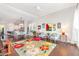 Spacious living room featuring a seamless flow into the kitchen and dining areas, with bright natural light at 47 Coventry Ln, Chapel Hill, NC 27516
