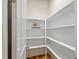 Walk-in pantry with shelving for organized storage and easy access to food items at 5003 Blue Jack Oak Dr, Cary, NC 27519