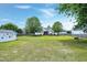 Expansive backyard features a storage shed, mature trees, and ample lawn space at 5016 Swordfish Dr, Raleigh, NC 27603