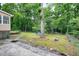 Well-maintained backyard with a stone patio area, perfect for outdoor entertaining and relaxation at 5121 Raintree Rd, Durham, NC 27712