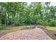 Backyard with a brick patio, a charming seating area, and a surrounding fence for privacy and enjoyment at 5121 Raintree Rd, Durham, NC 27712
