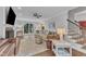 Spacious living room featuring a fireplace, hardwood floors and neutral paint at 5805 Bayberry Ln, Raleigh, NC 27612