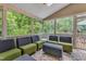 Comfortable screened-in porch with outdoor seating and nature views at 5805 Bayberry Ln, Raleigh, NC 27612