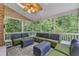 Comfortable screened-in porch with outdoor seating and nature views at 5805 Bayberry Ln, Raleigh, NC 27612