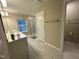 Bathroom featuring a shower and double vanity at 803 Courting St, Apex, NC 27523