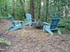 Inviting backyard area with Adirondack chairs surrounding a fire pit, perfect for outdoor relaxation at 905 Balmoral Dr, Cary, NC 27511
