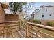 Backyard staircase with wooded view at 905 Balmoral Dr, Cary, NC 27511