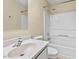 Cozy bathroom featuring a single sink vanity, toilet, and shower-tub combination at 1014 Laurens Way, Knightdale, NC 27545