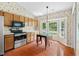 Bright kitchen with stainless steel appliances, light wood cabinetry, and an eat-in nook with bay windows at 1014 Laurens Way, Knightdale, NC 27545