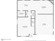 Detailed floor plan showcasing the layout of the home's kitchen, living room, and garage at 107 Kimeo Way, Garner, NC 27529